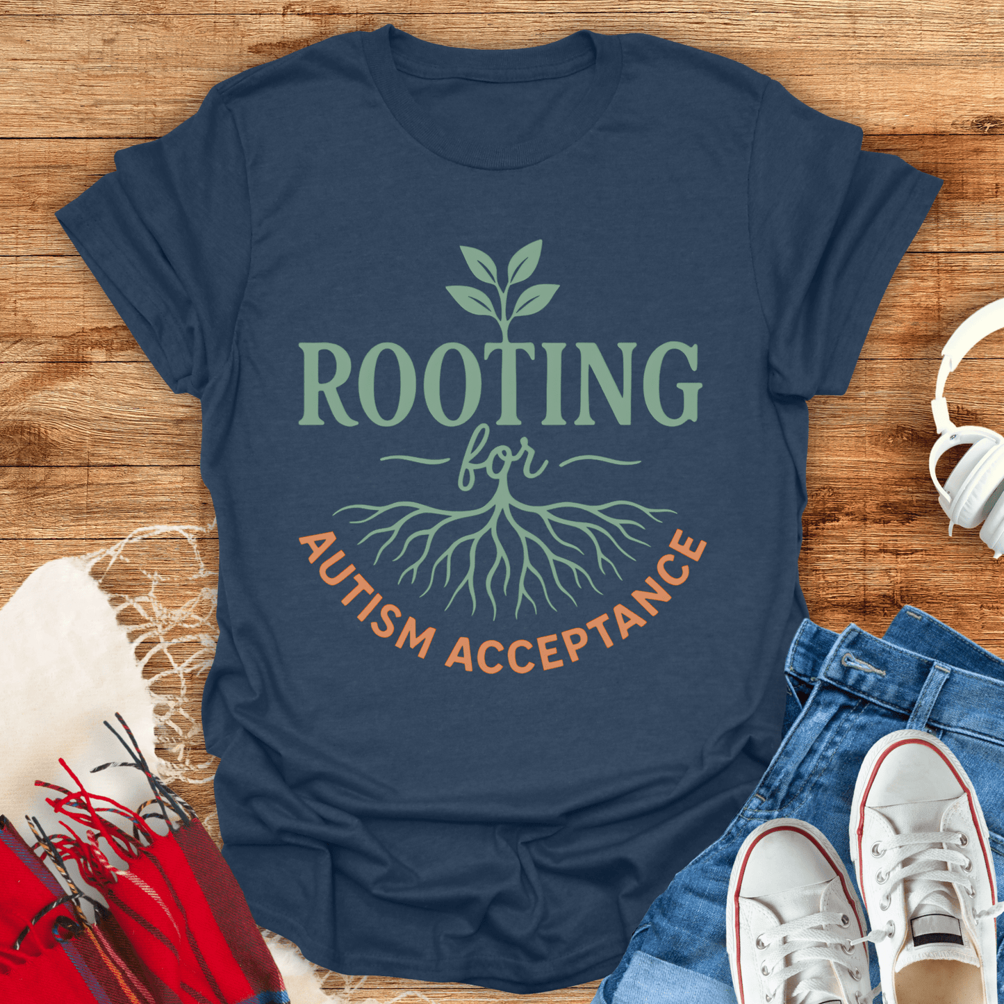 Rooting For Autism Acceptance T-Shirt