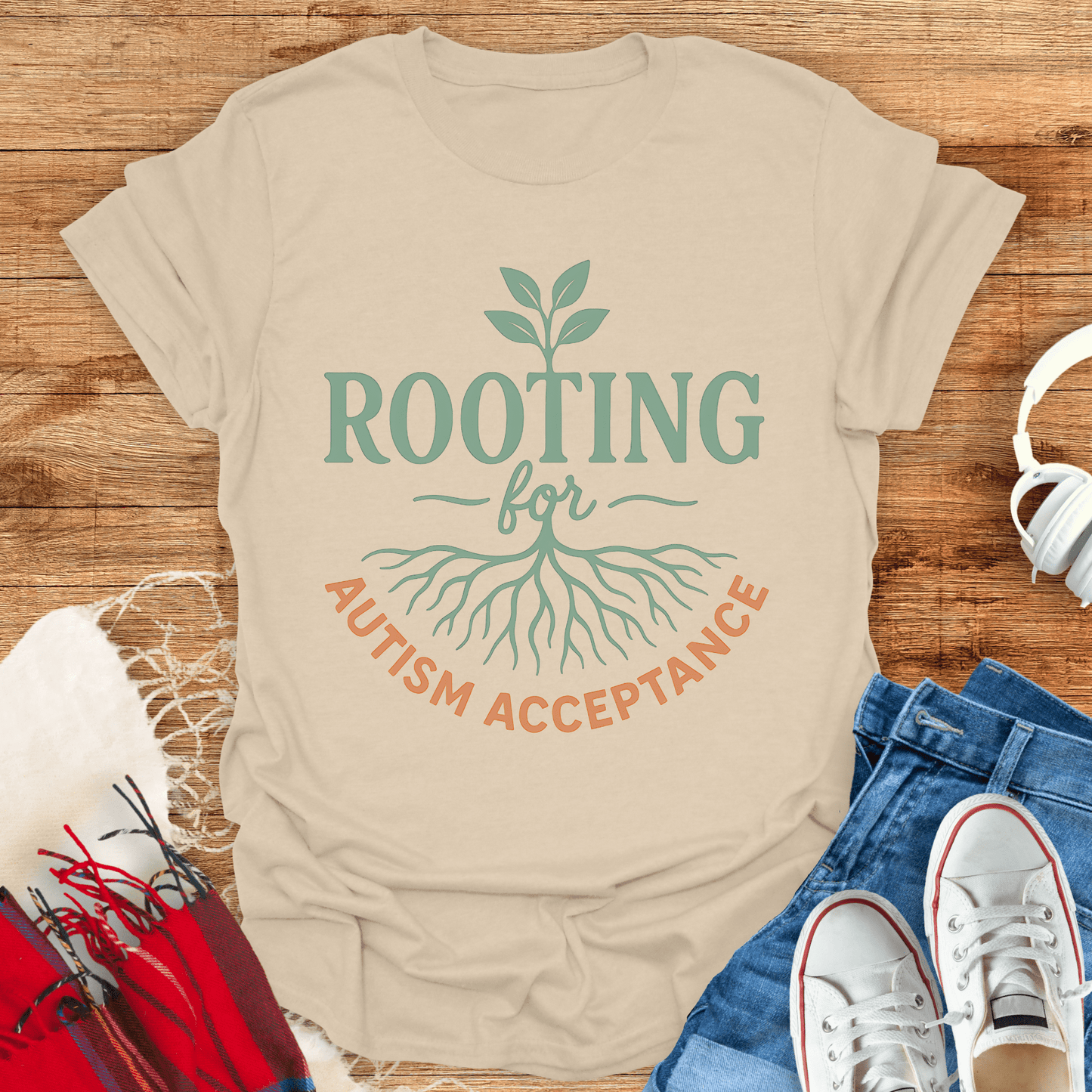 Rooting For Autism Acceptance T-Shirt