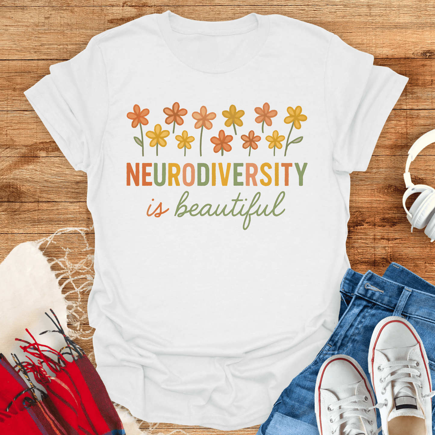 Neurodiversity Is Beautiful Flower T-Shirt