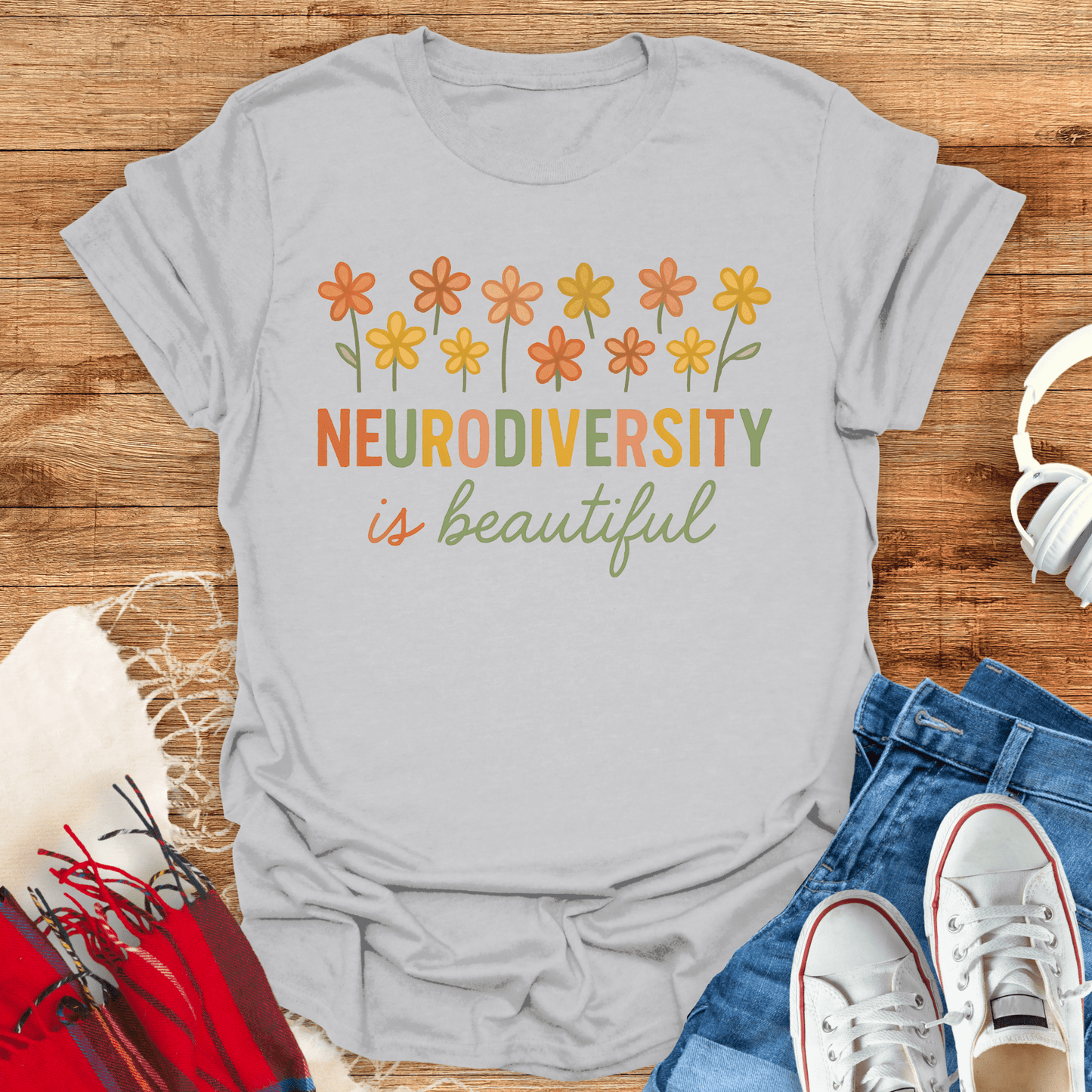 Neurodiversity Is Beautiful Flower T-Shirt