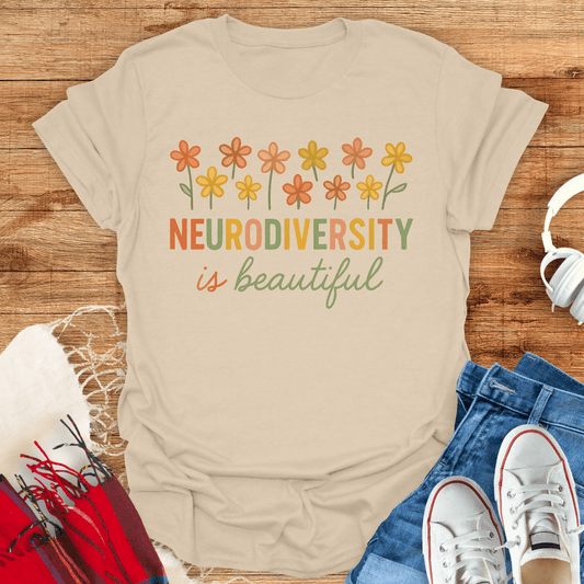 Neurodiversity Is Beautiful Flower T-Shirt