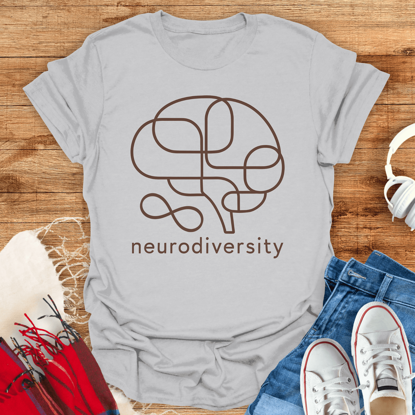 Neurodiversity Geometric Brain T-Shirt