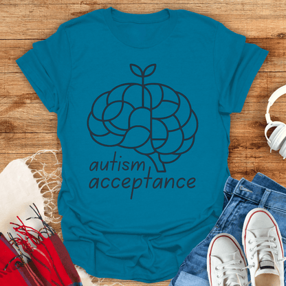 Autism Acceptance Brain Plant T-Shirt