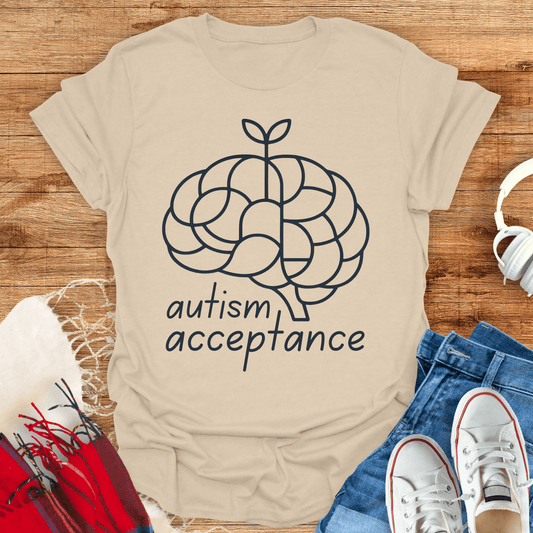 Autism Acceptance Brain Plant T-Shirt