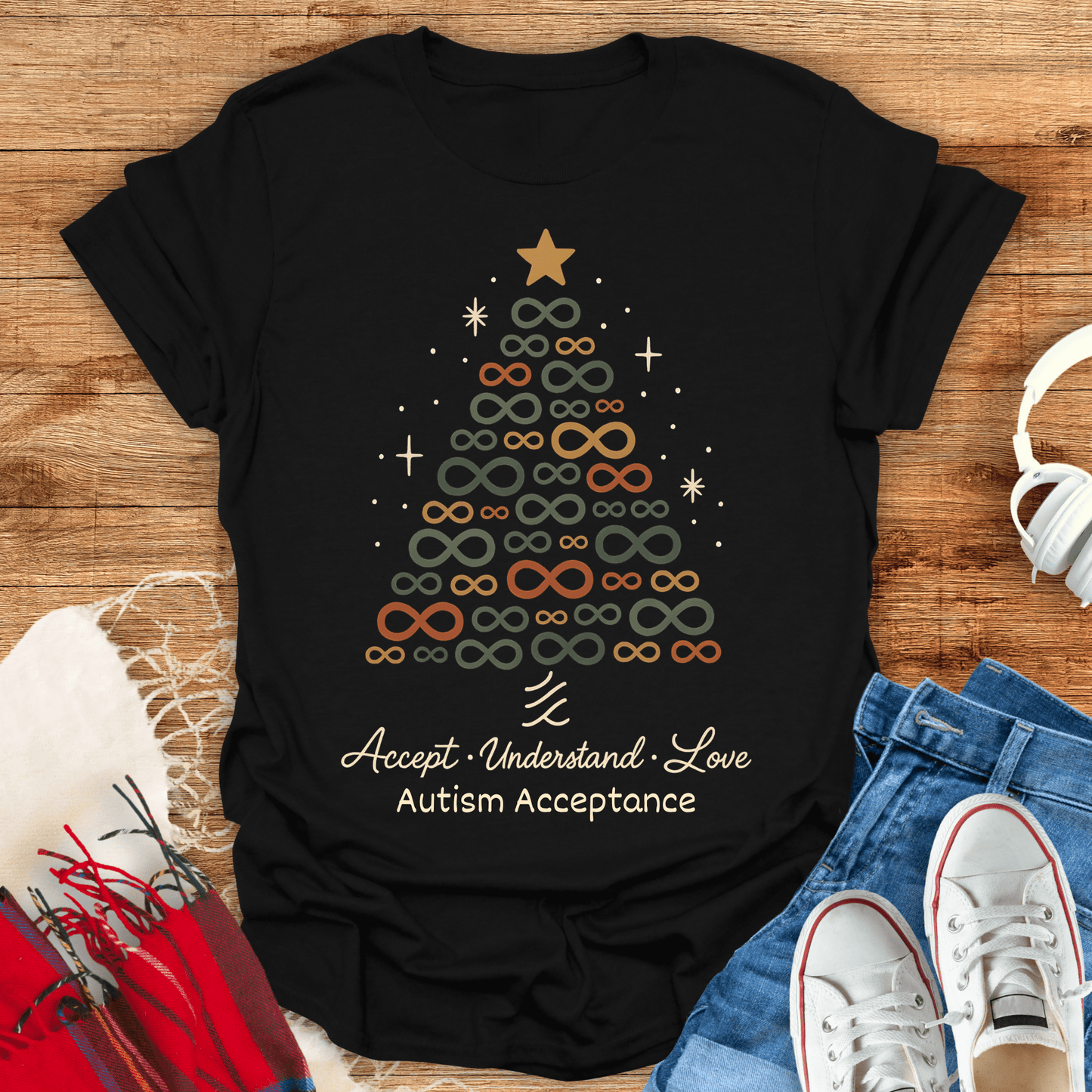 Autism Acceptance Christmas Tree T-Shirt