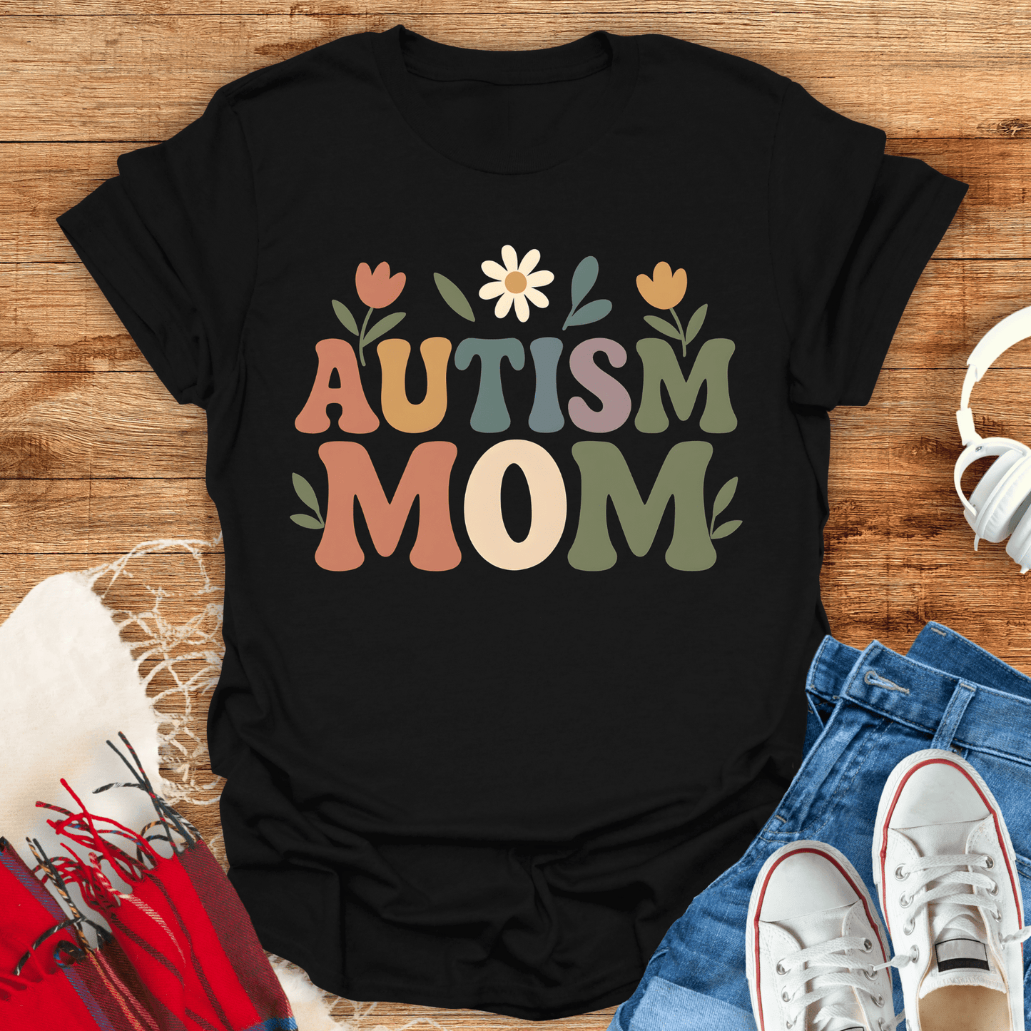 Autism Mom Flower T-Shirt
