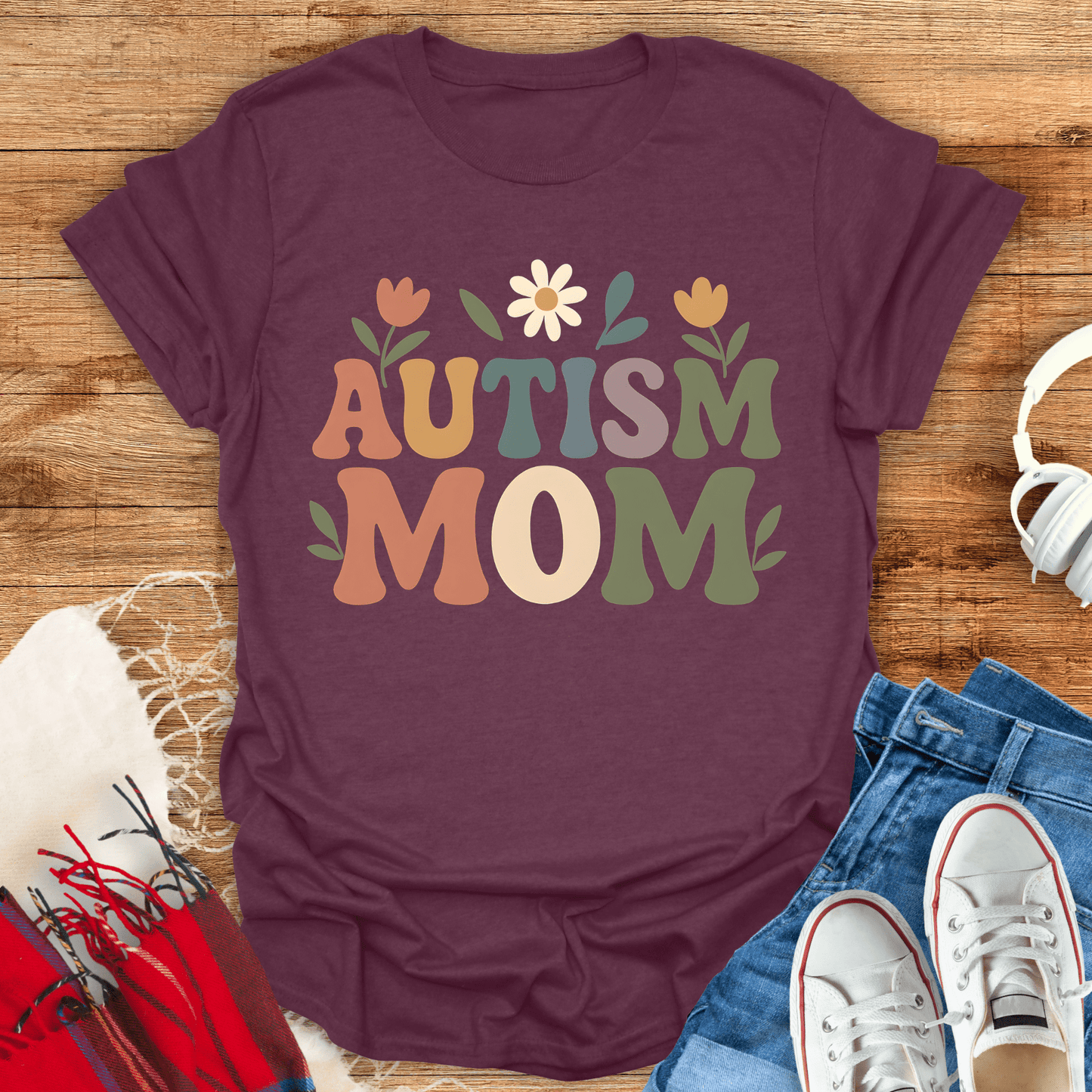 Autism Mom Flower T-Shirt